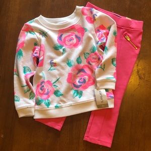 Super cute pink rose sweatshirt & pants